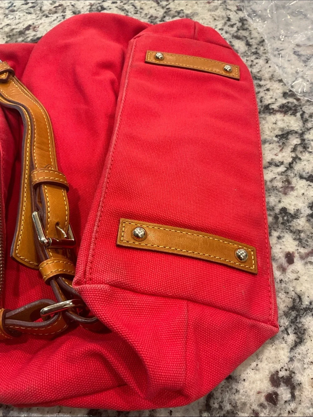 Dooney and Bourke canvas hobo red